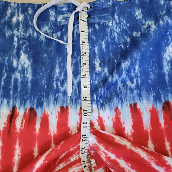 NWT Budweiser Size 36 Tie Dye Drawstring Board Shorts Swim Trunks Pocket - Picture 8 of 14
